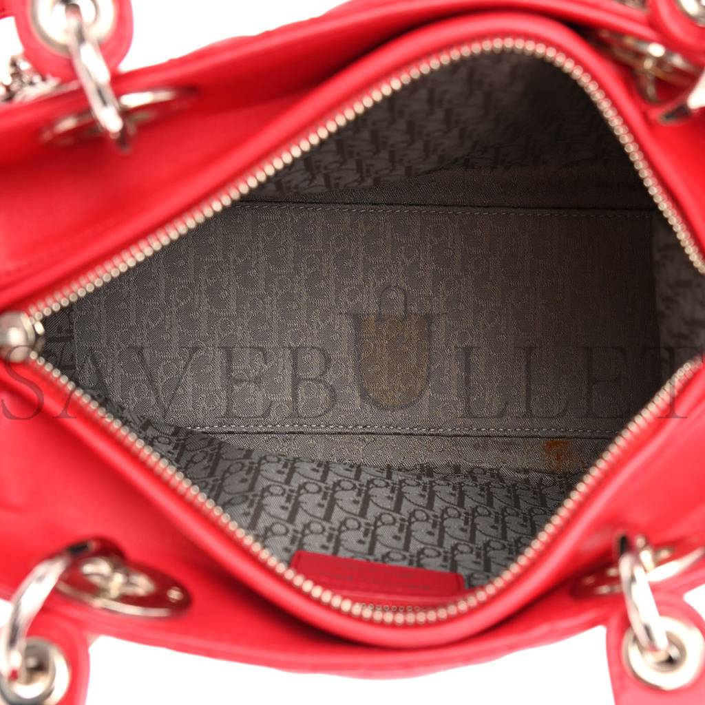 D*or lambskin cannage medium lady D*or red (23*20*12.7cm)