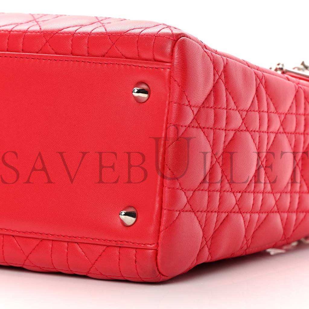 D*or lambskin cannage medium lady D*or red (23*20*12.7cm)