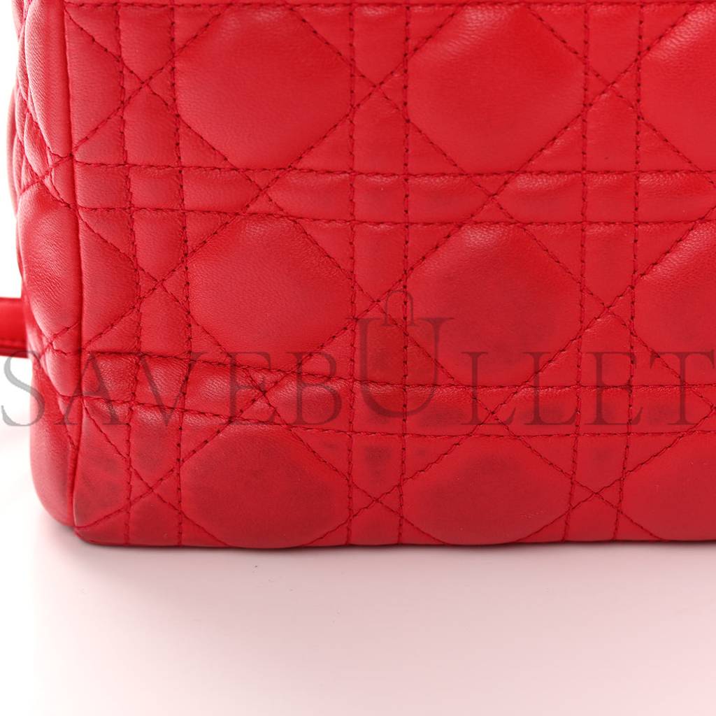 D*or lambskin cannage medium lady D*or red (23*20*12.7cm)