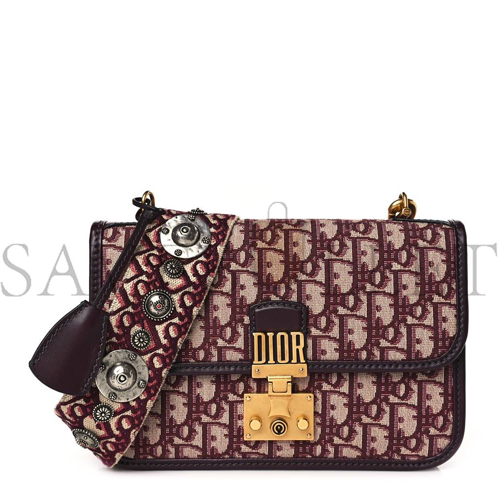 D*or oblique D*oraddict flap bag burgundy (24*17*5.1cm)