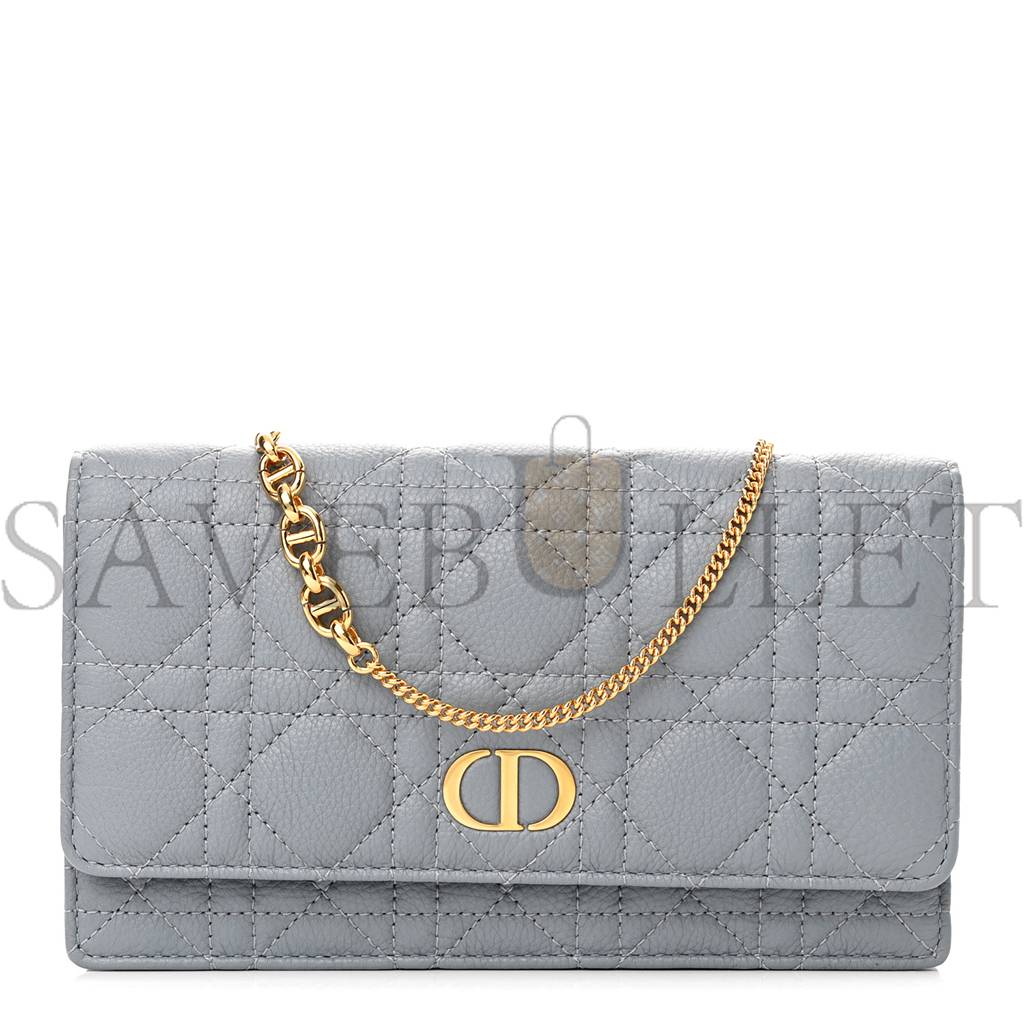 D*or supple calfskin caro pouch with chain cloud (20*11*3.2cm)