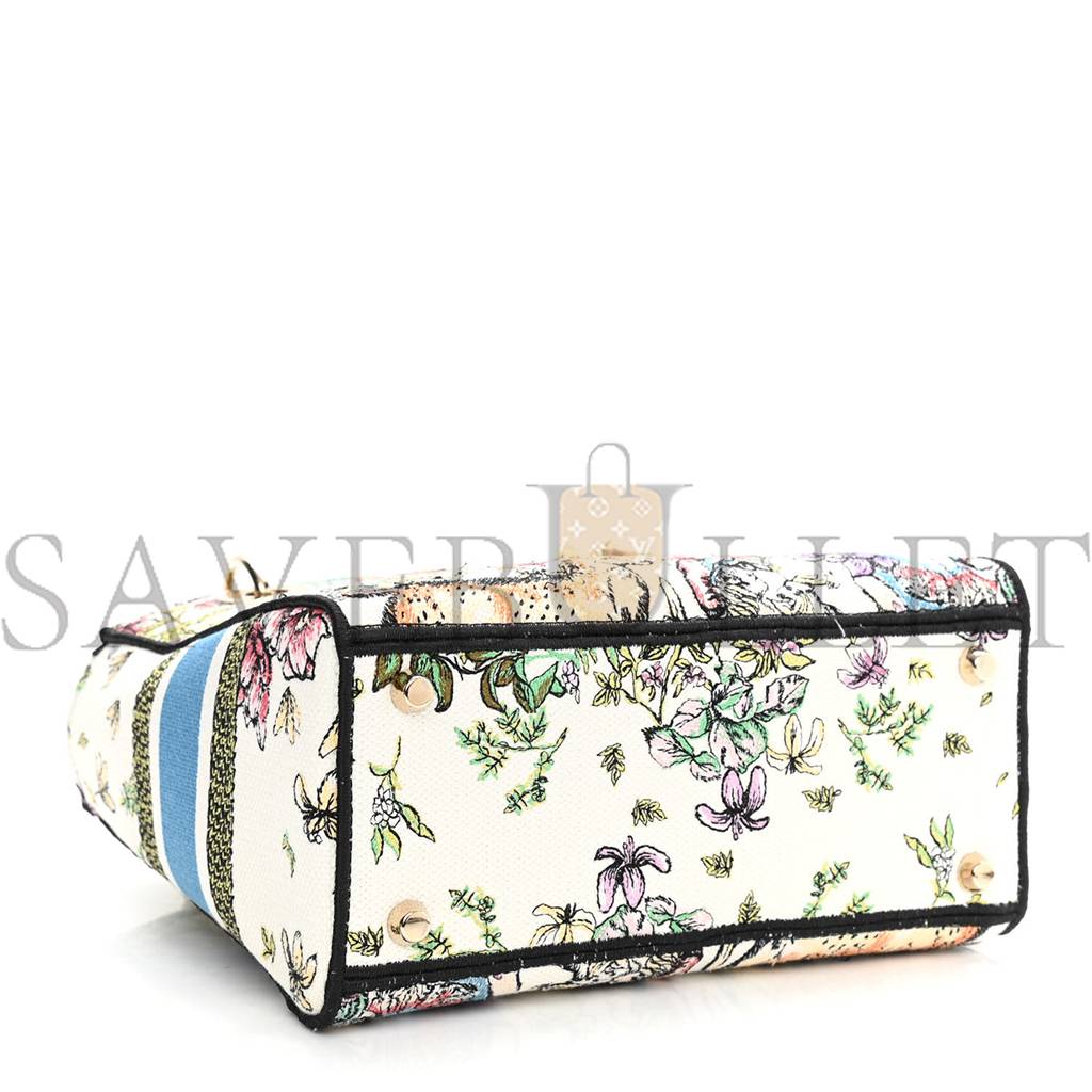 D*or canvas d-constellation embroidered medium lady d-lite latte multicolor (23*20*12.1cm)