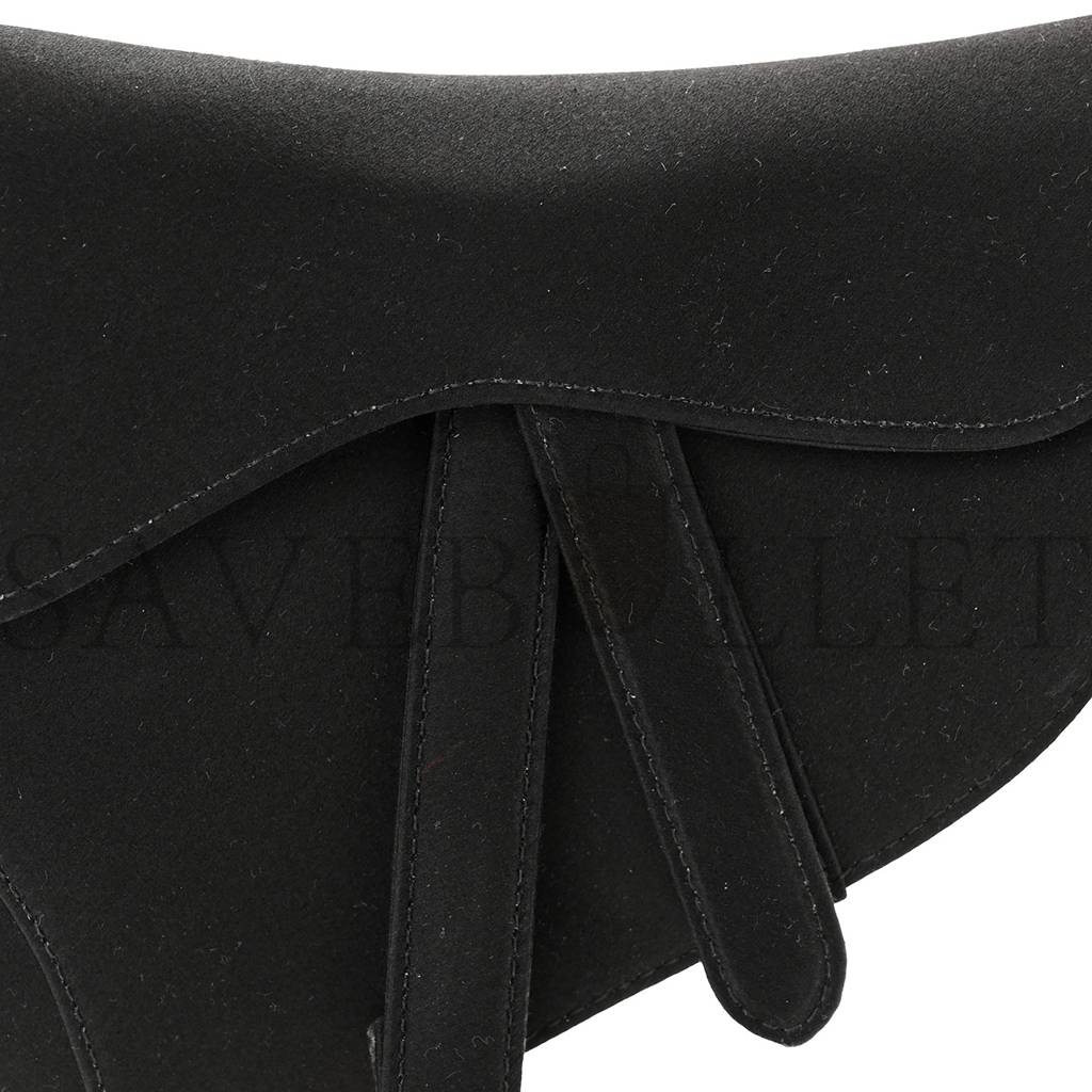 D*or satin crystal mini saddle bag black (18*15*5.1cm)