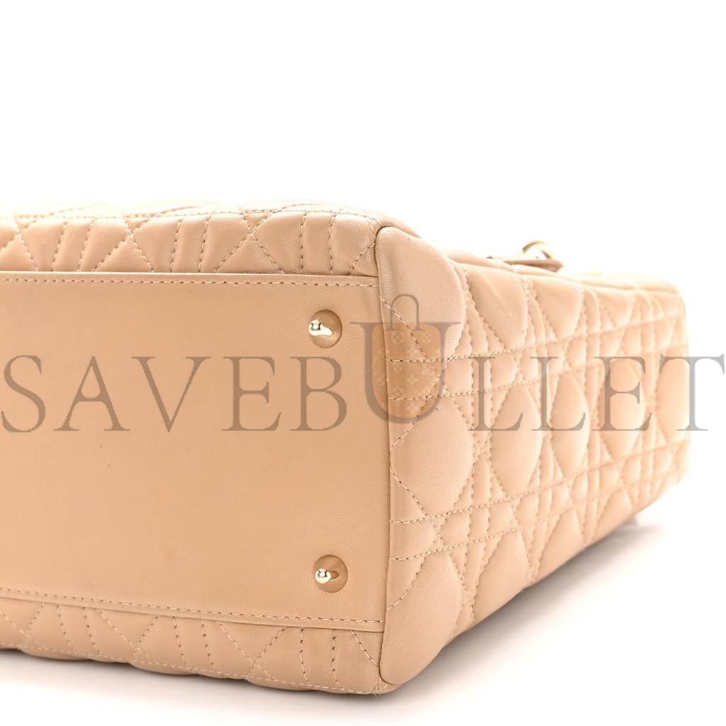 D*or lambskin cannage medium lady D*or beige (24*20*12.7cm)