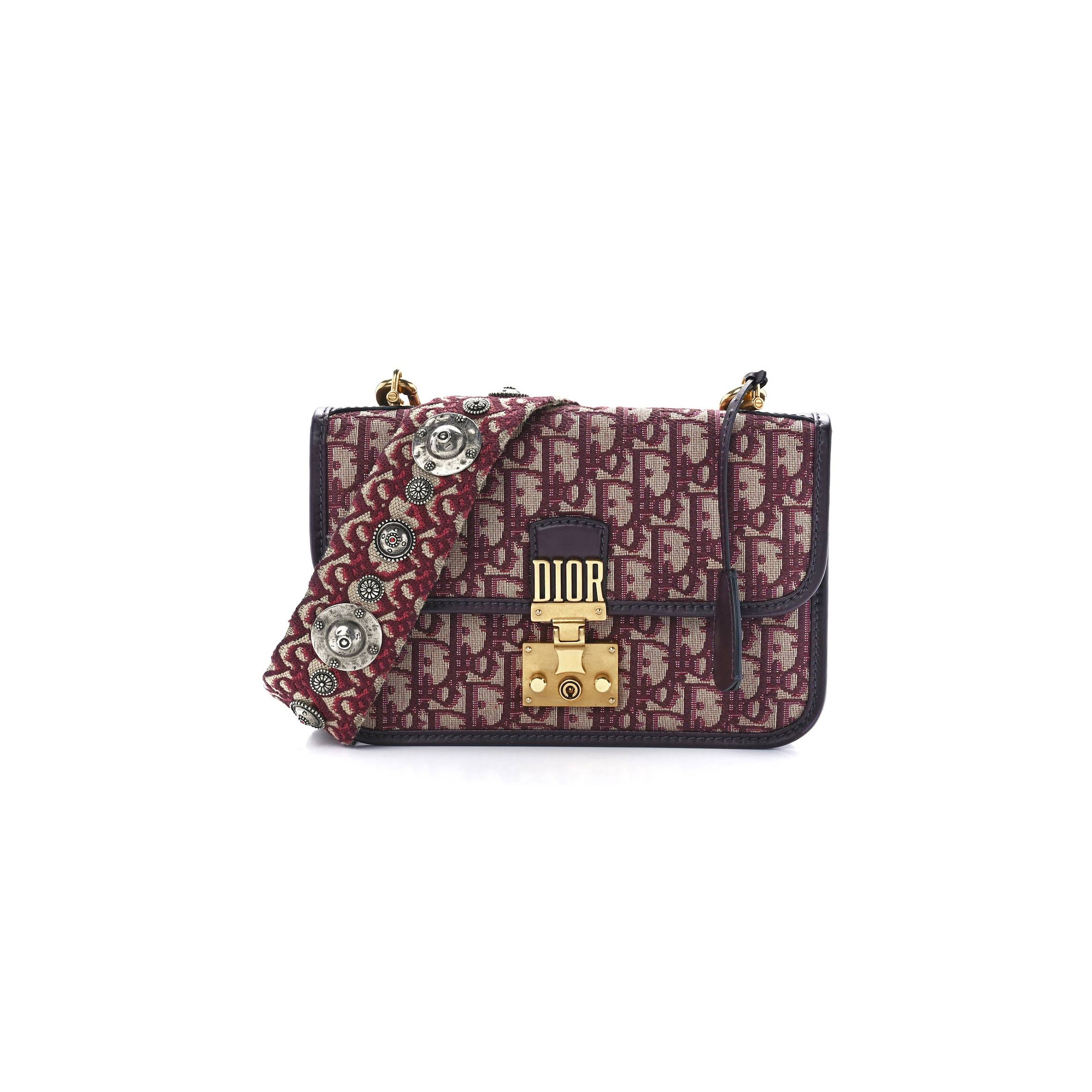 D*or oblique D*oraddict flap bag burgundy (24*17*5.1cm)