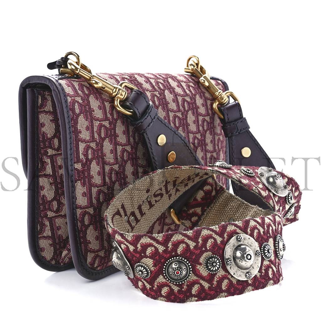 D*or oblique D*oraddict flap bag burgundy (24*17*5.1cm)