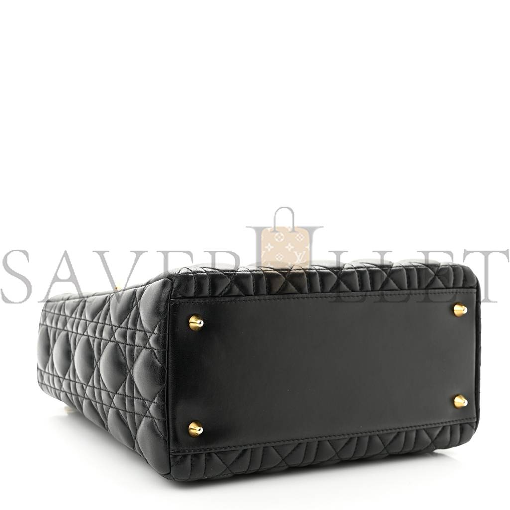 D*or lambskin cannage medium lady D*or black (24*20*12.7cm)