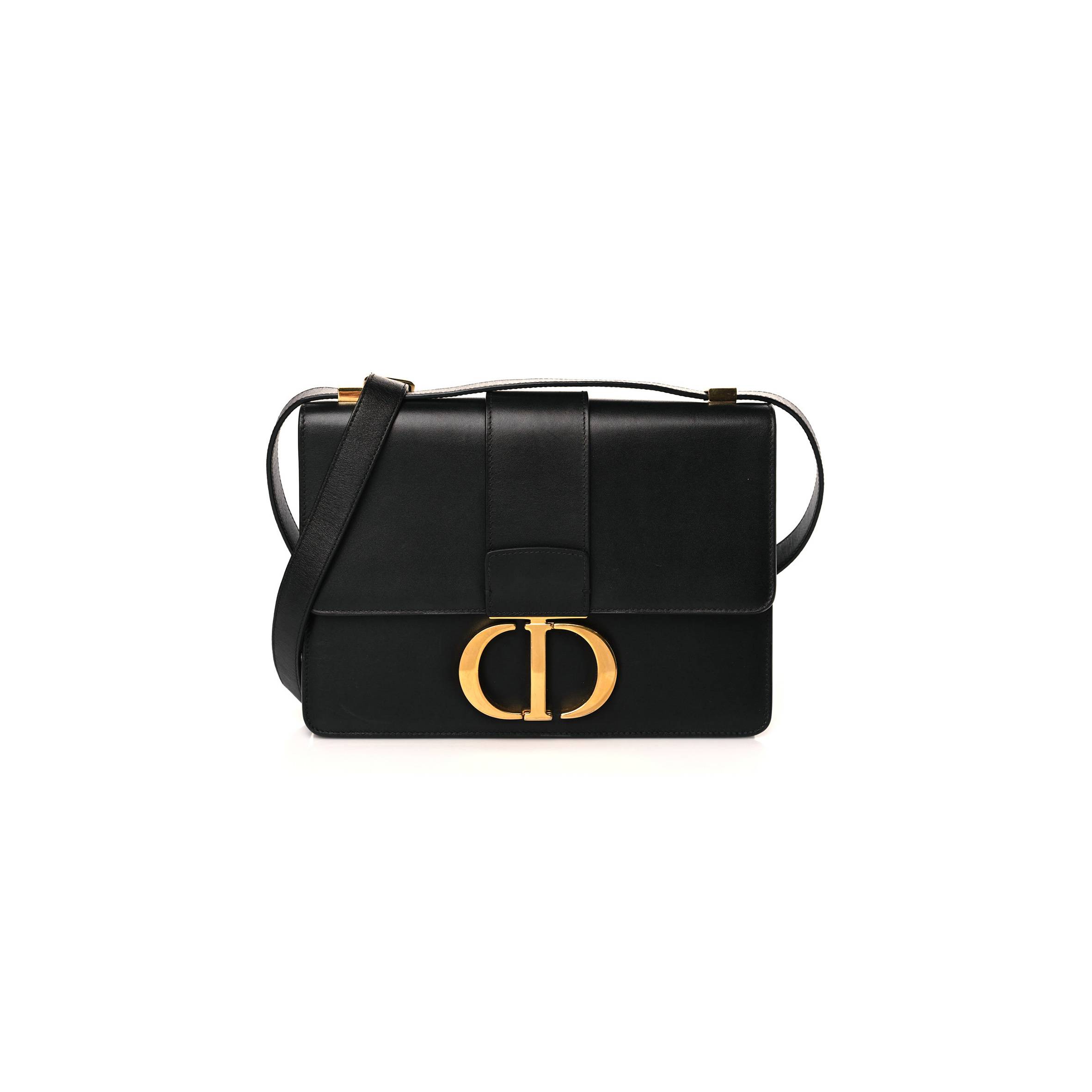 D*or smooth calfskin 30 montaigne flap bag black (23*18*4.4cm)