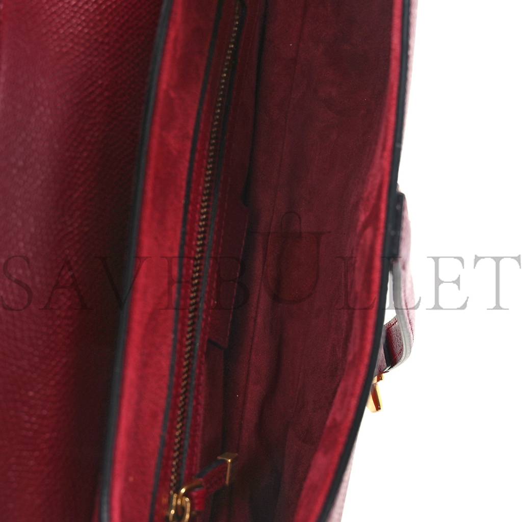 D*or grained calfskin saddle bag red (25*20*7cm)