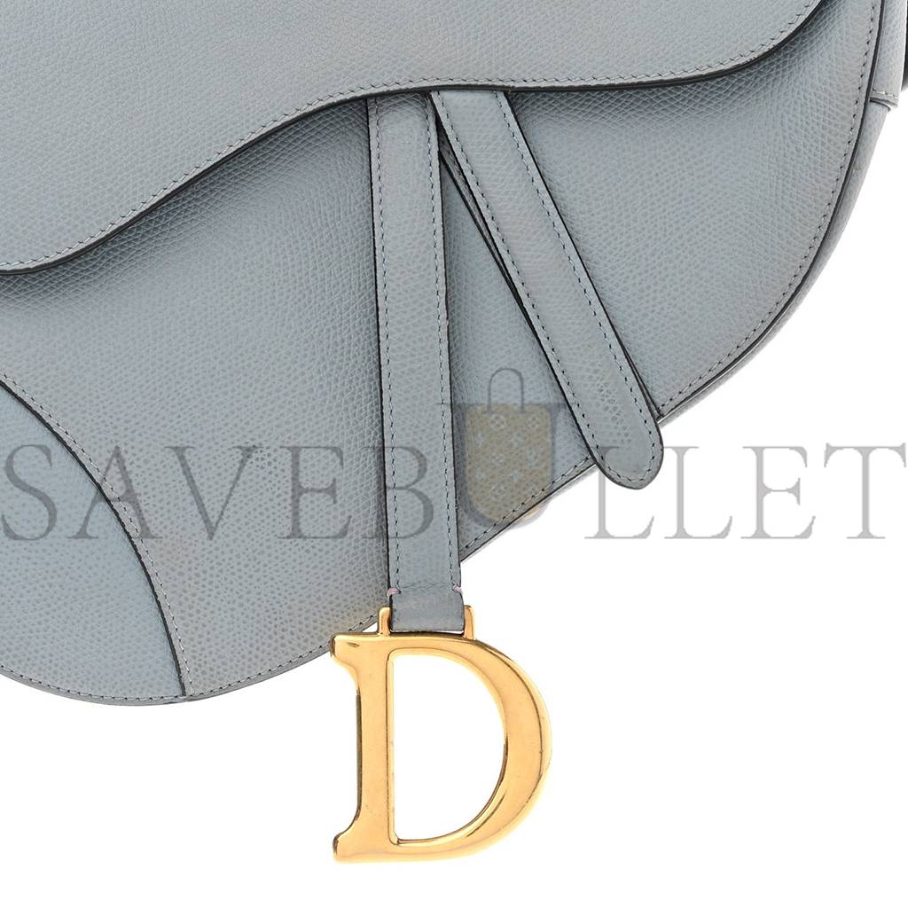 D*or grained calfskin saddle bag grey stone (24*23*5.7cm)