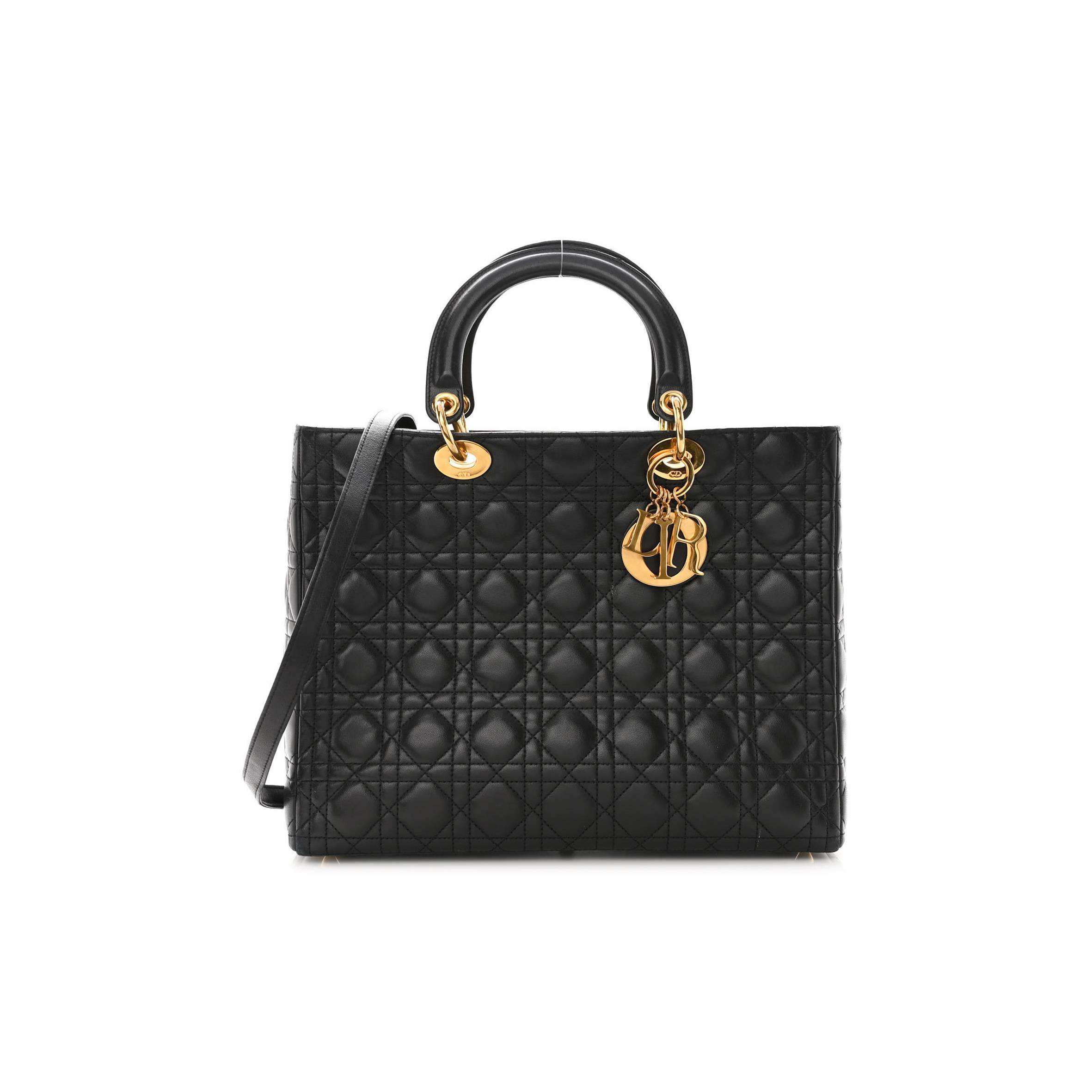 D*or lambskin cannage large lady D*or black (32*25*12.1cm)