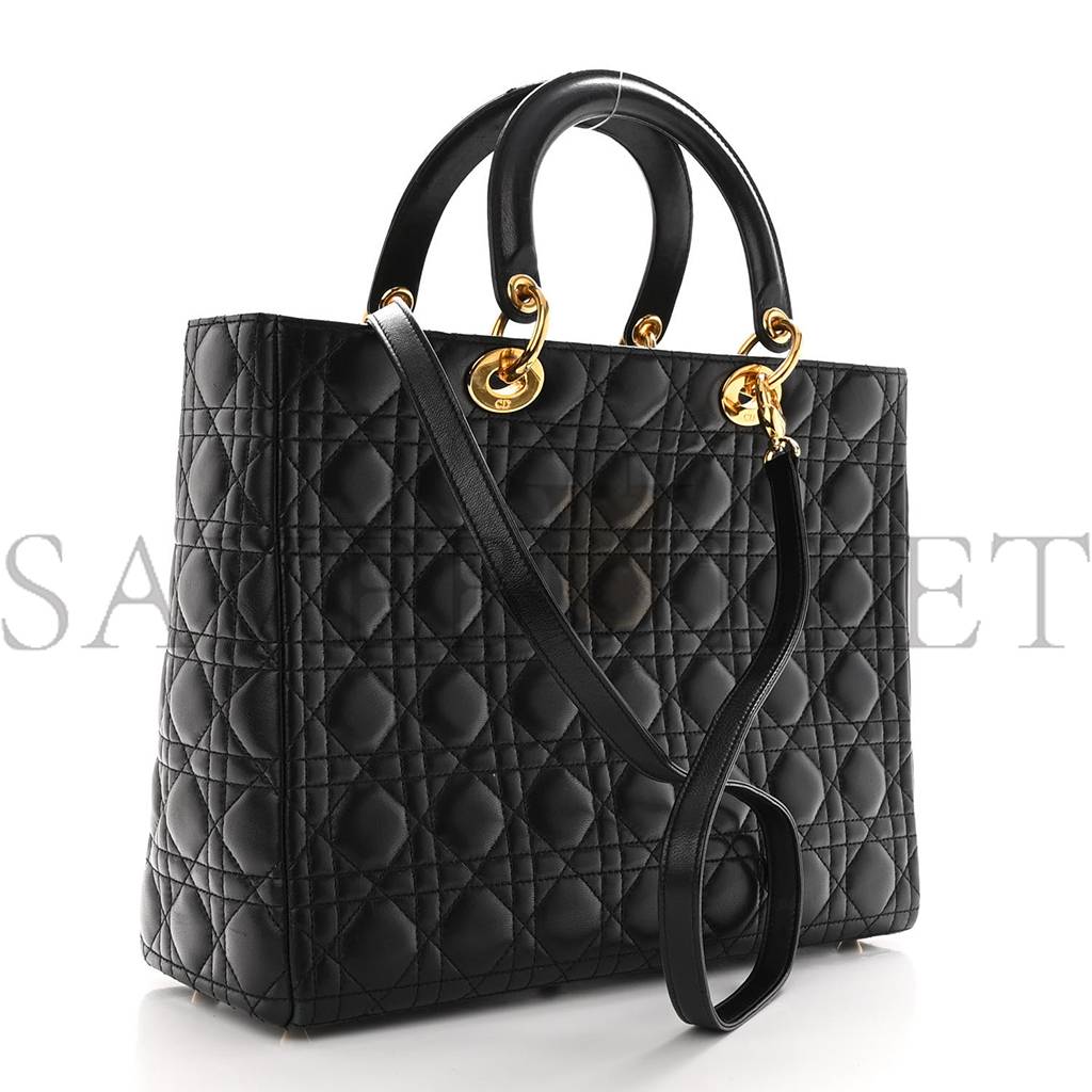 D*or lambskin cannage large lady D*or black (32*25*12.1cm)