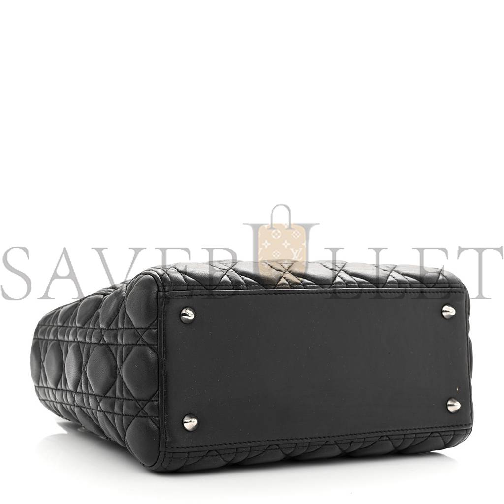 D*or lambskin cannage medium lady D*or black (23*20*11.4cm)