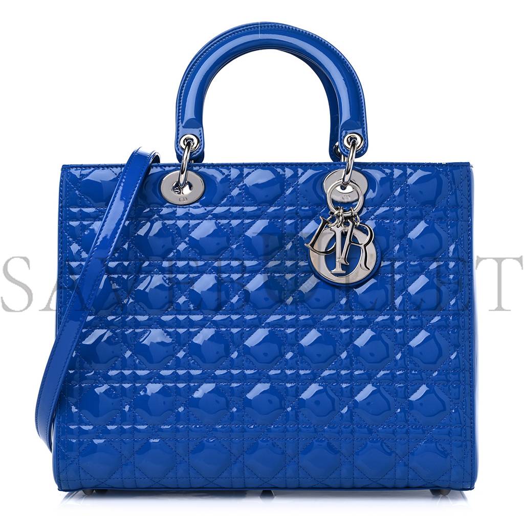 D*or patent cannage large lady D*or blue (32*25*11.4cm)