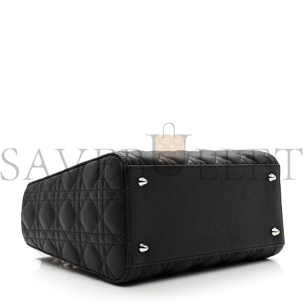 D*or grained calfskin cannage medium lady D*or black (24*20*12.1cm)