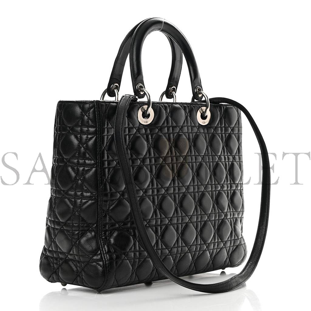 D*or lambskin cannage large lady D*or black (31*25*12.1cm)