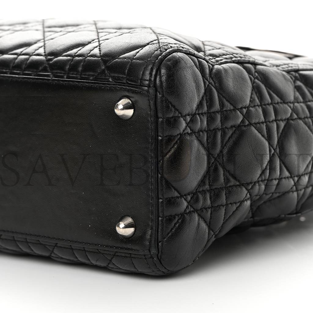 D*or lambskin cannage large lady D*or black (31*25*12.1cm)