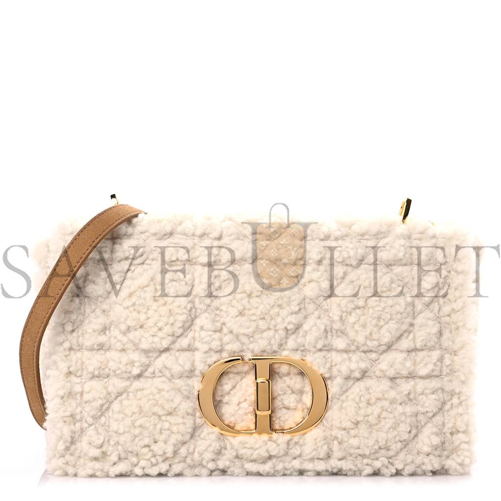 D*or shearling cannage medium caro bag natural (29*17*9.5cm)