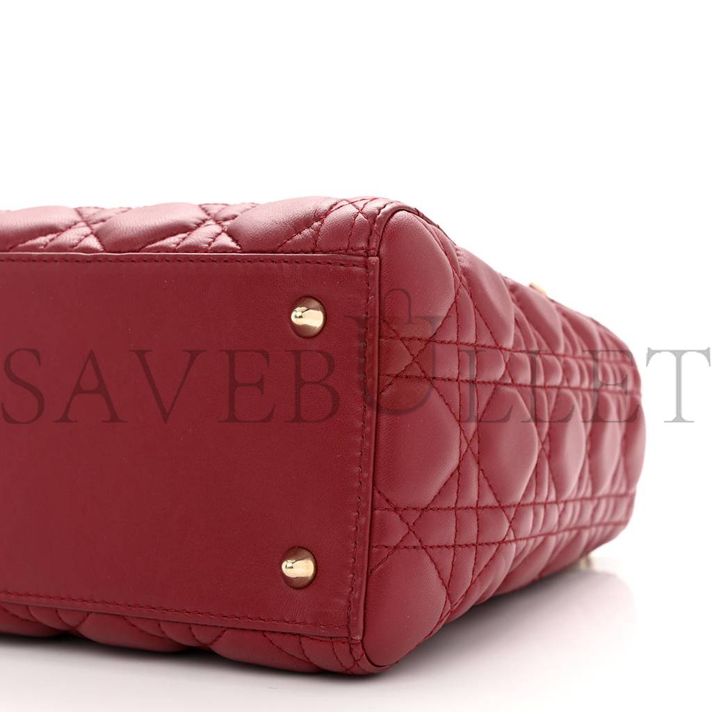 D*or lambskin cannage medium lady D*or red (23*20*12.1cm)