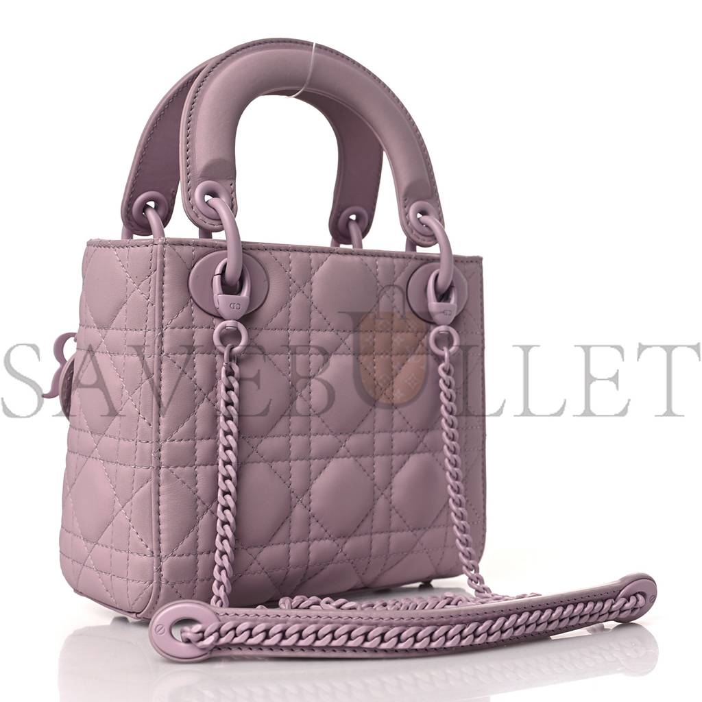 D*or ultra matte calfskin cannage mini lady D*or lavender (17*15*7.6cm)