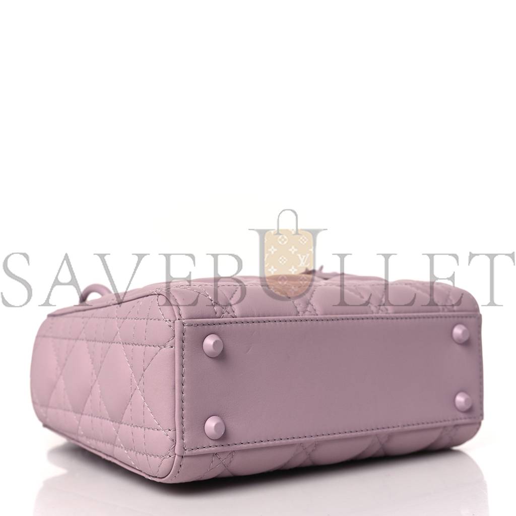 D*or ultra matte calfskin cannage mini lady D*or lavender (17*15*7.6cm)