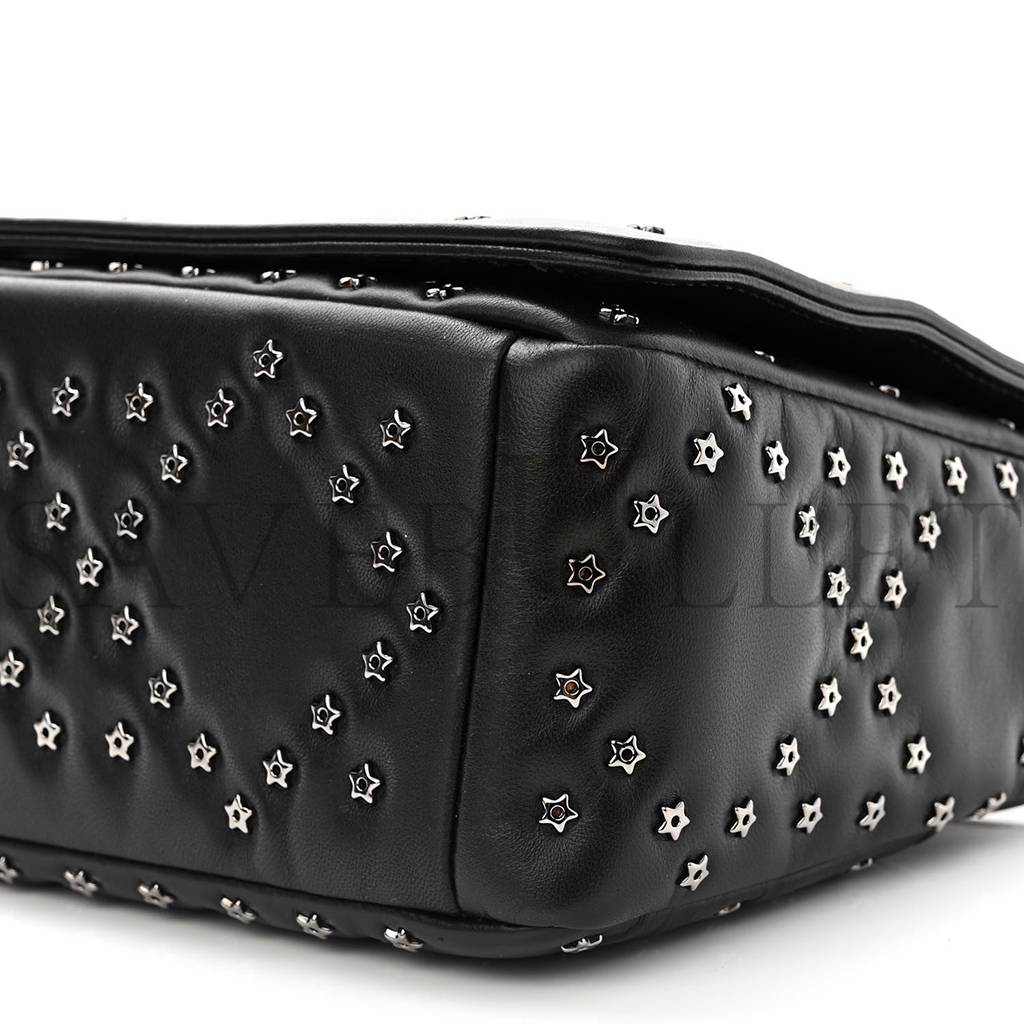 D*or calfskin lucky star macrocannage medium caro bag black (25*15*8.3cm)