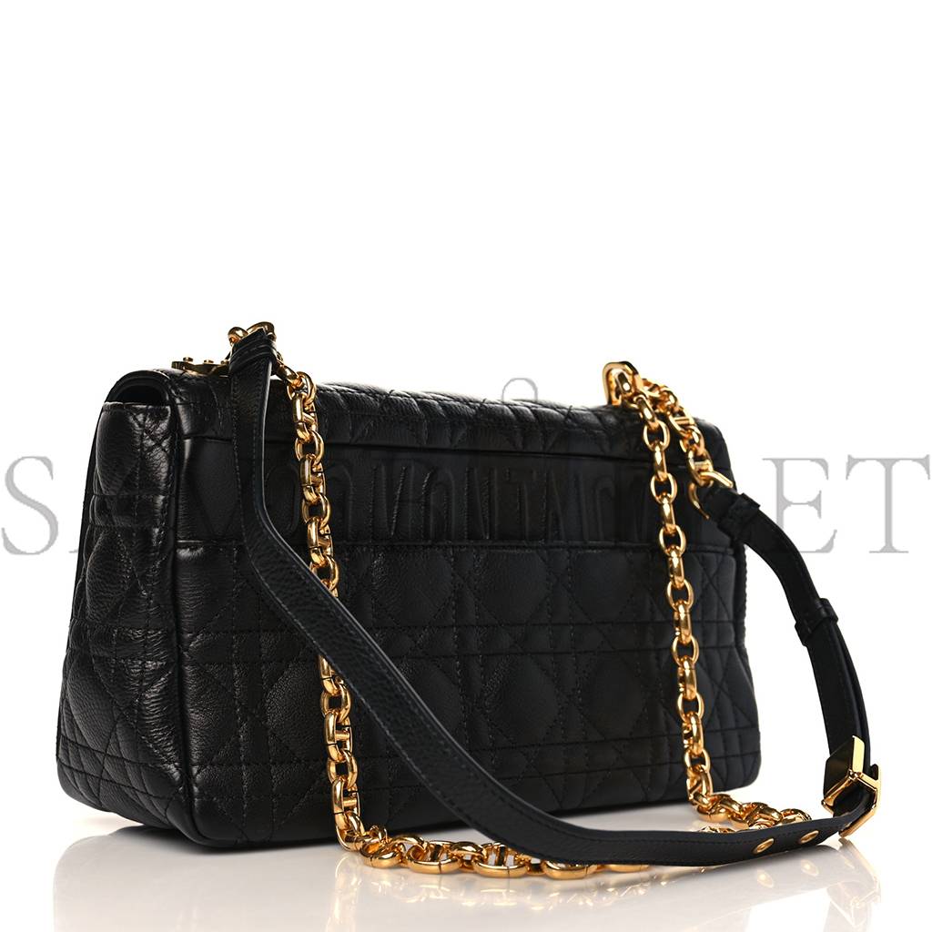 D*or calfskin cannage medium caro bag black (25*15*8.9cm)