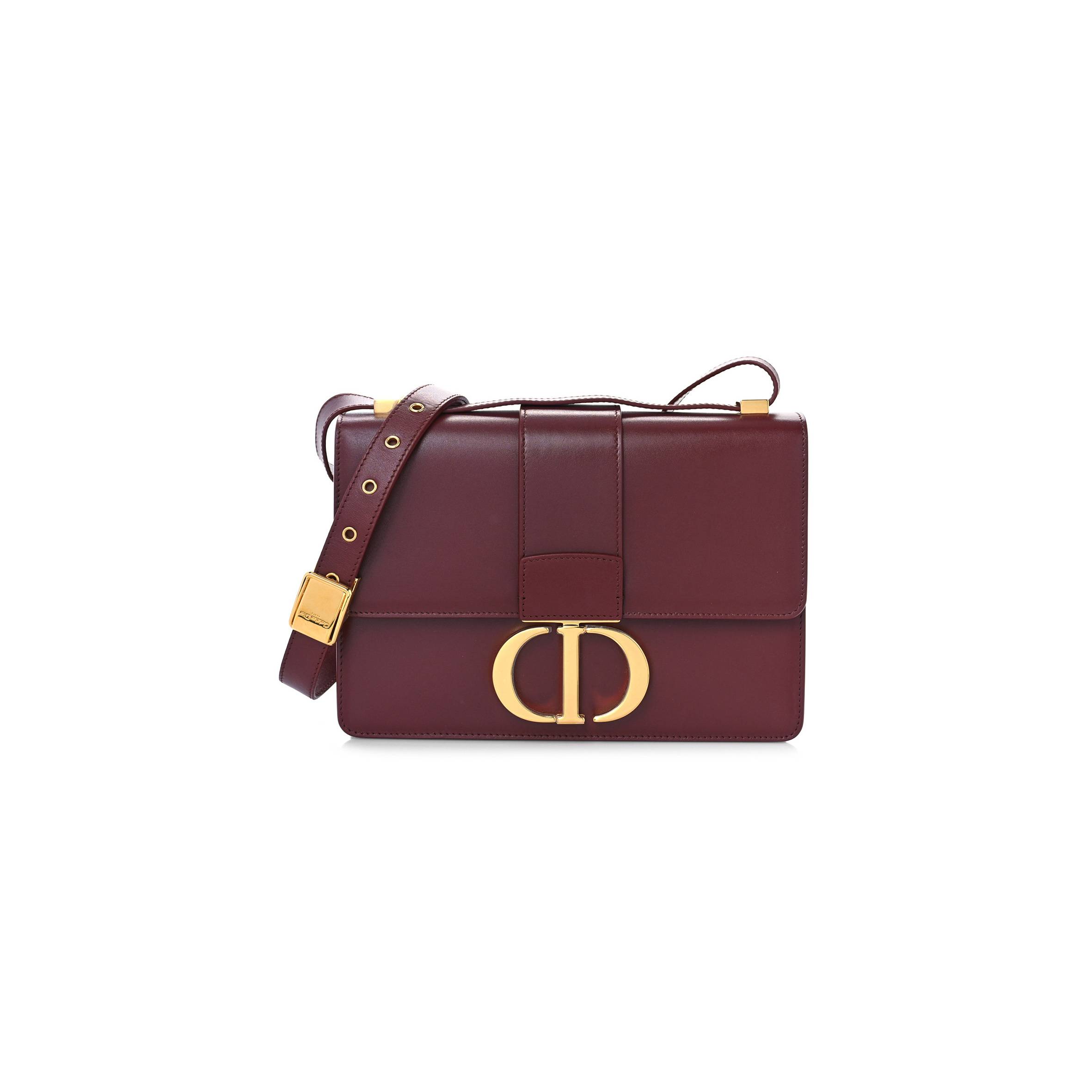 D*or smooth calfskin 30 montaigne flap bag burgundy (24*17*5.1cm)