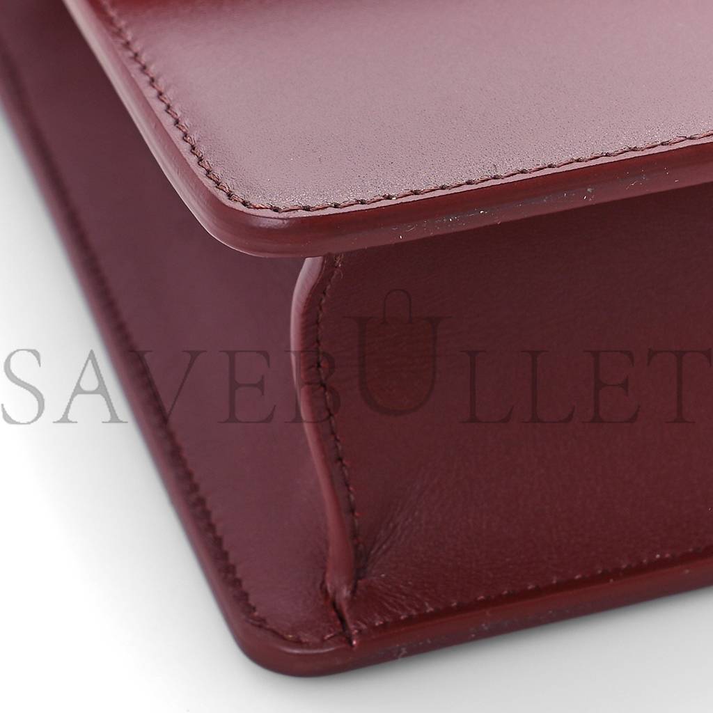 D*or smooth calfskin 30 montaigne flap bag burgundy (24*17*5.1cm)