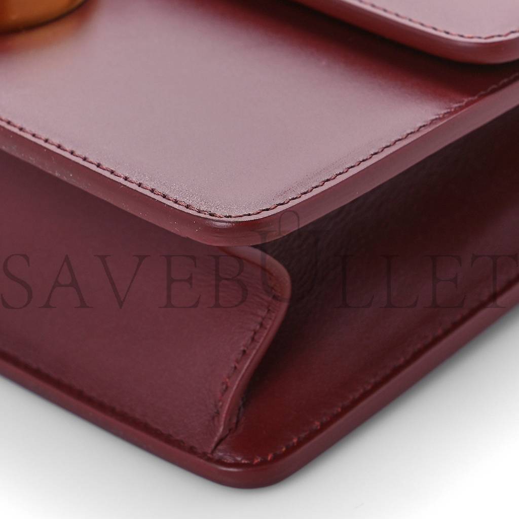 D*or smooth calfskin 30 montaigne flap bag burgundy (24*17*5.1cm)