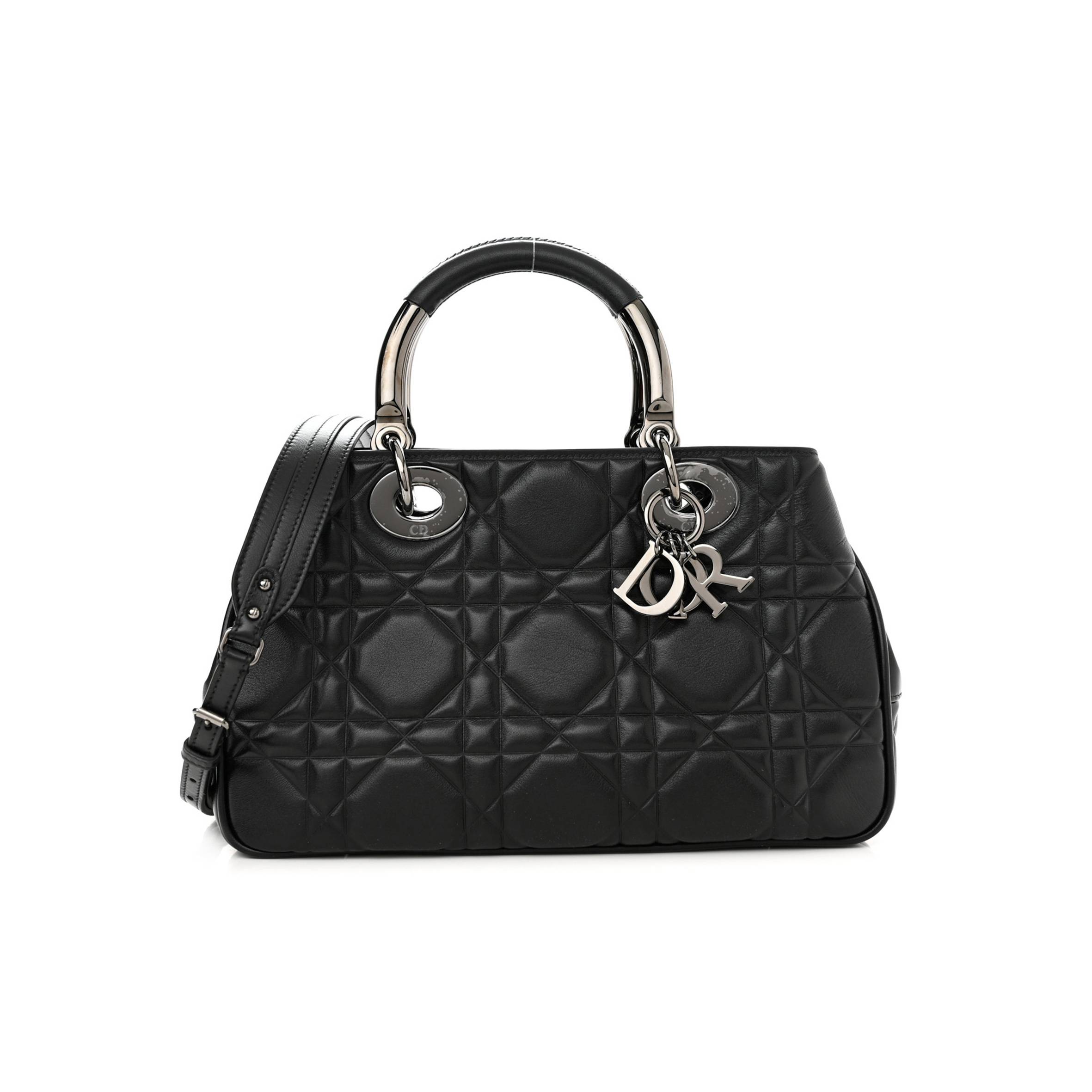 D*or lambskin cannage the lady 95.22 black (30*18*12.1cm)