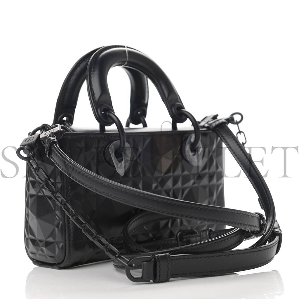 D*or calfskin cannage diamond micro lady d-joy black (17*10*8.9cm)