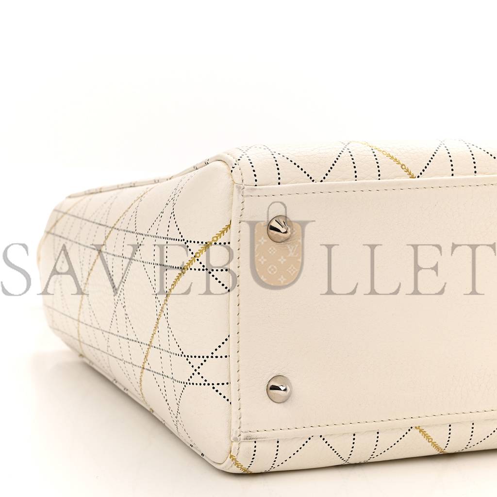 D*or calfskin cannage print medium lady D*or white (23*20*12.1cm)