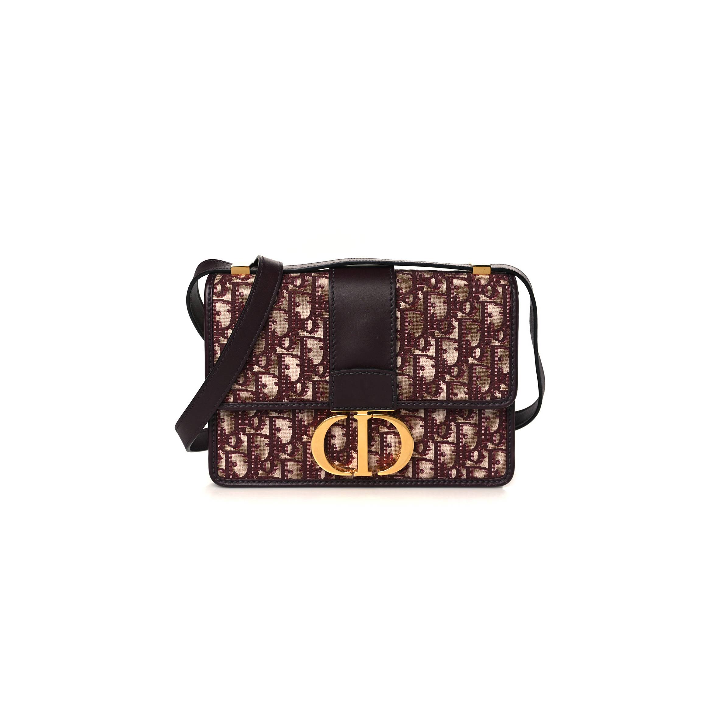 D*or oblique 30 montaigne flap bag burgundy (24*17*6.4cm)