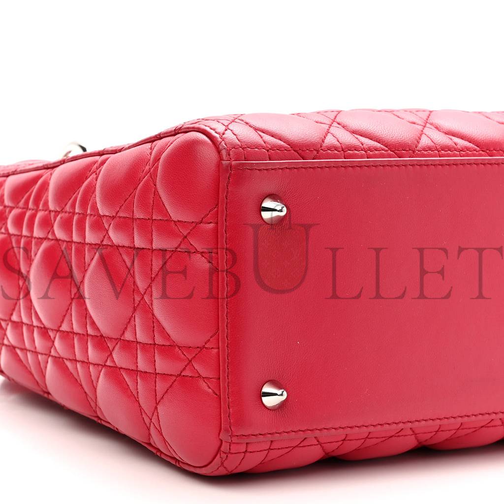 D*or lambskin cannage medium lady D*or red (23*20*12.1cm)