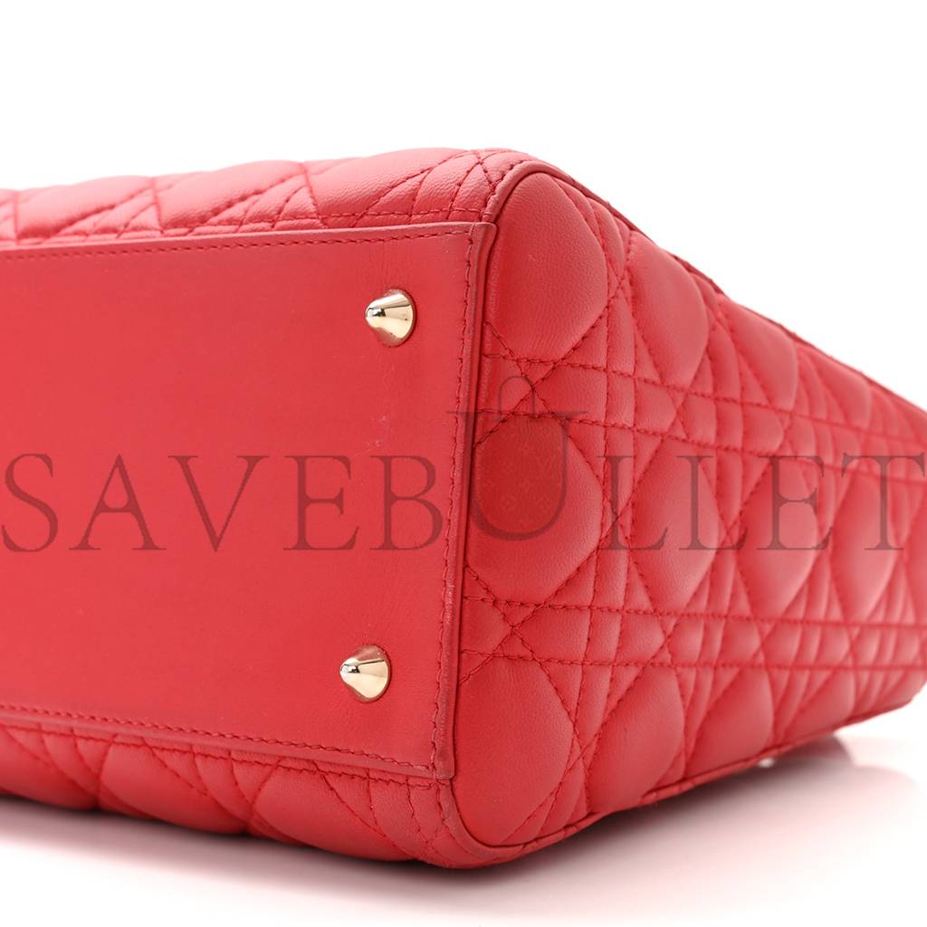 D*or lambskin cannage medium lady D*or red (23*20*12.1cm)