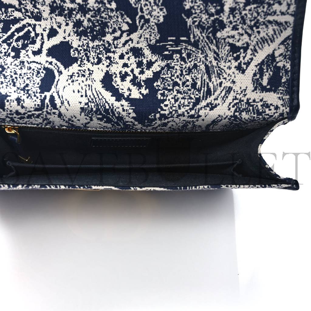 D*or toile de jouy reverse jacquard 30 montaigne flap bag blue (24*18*6.4cm)