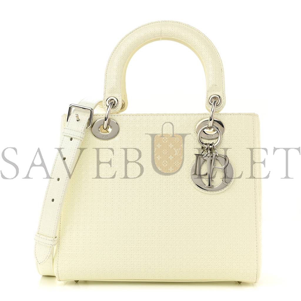 D*or patent micro-cannage medium lady D*or white (23*20*12.1cm)