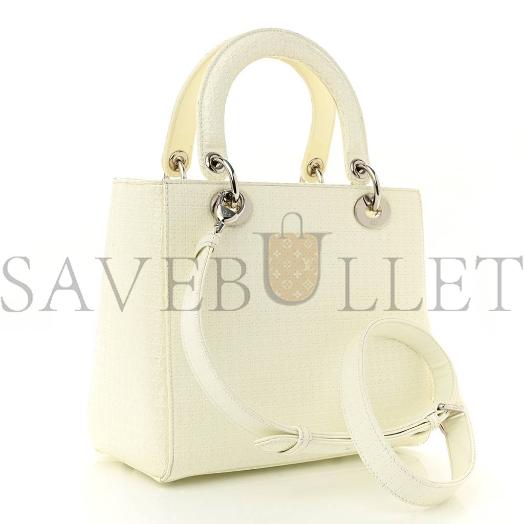 D*or patent micro-cannage medium lady D*or white (23*20*12.1cm)