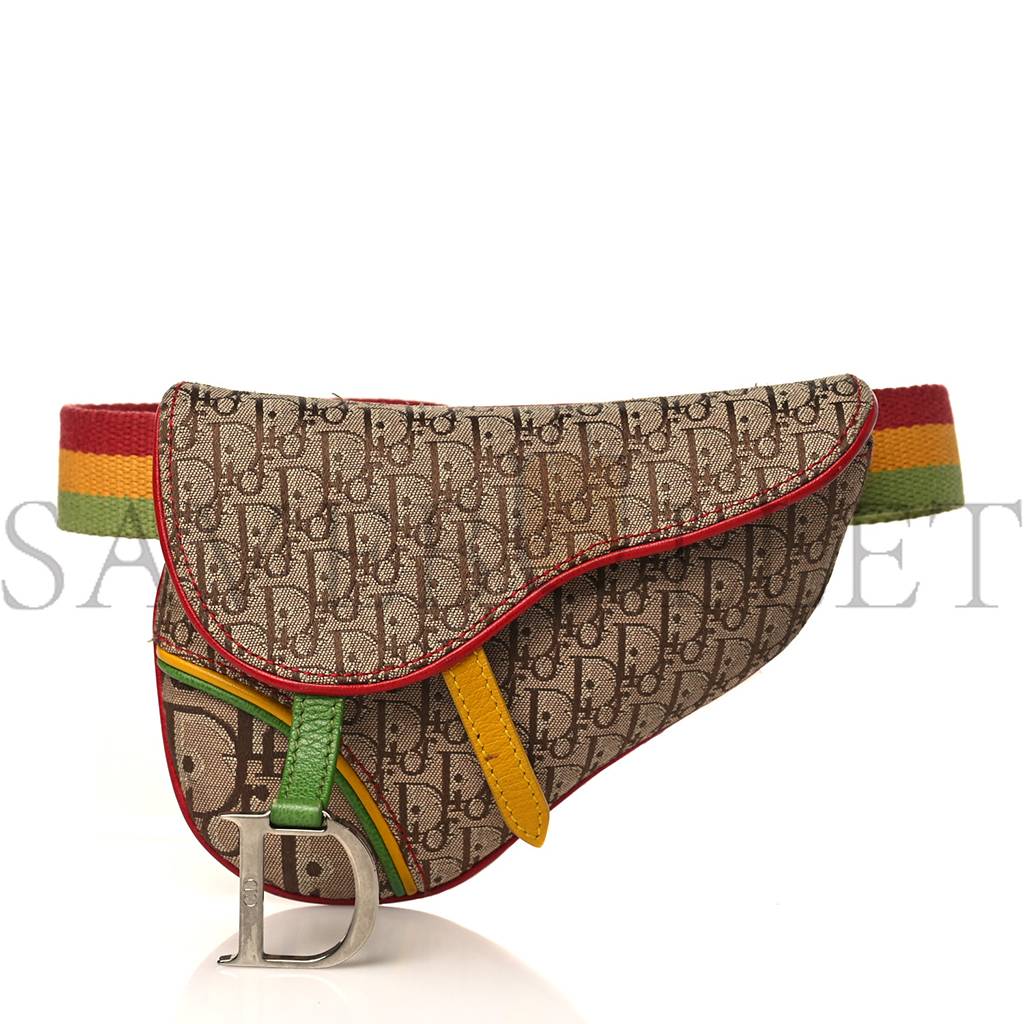 D*or monogram rasta saddle belt bag beige (17*13*2.5cm)