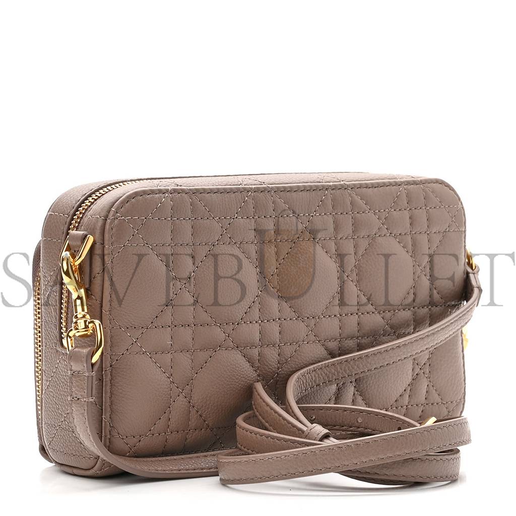 D*or supple calfskin caro double pouch warm taupe (19*11*7cm)