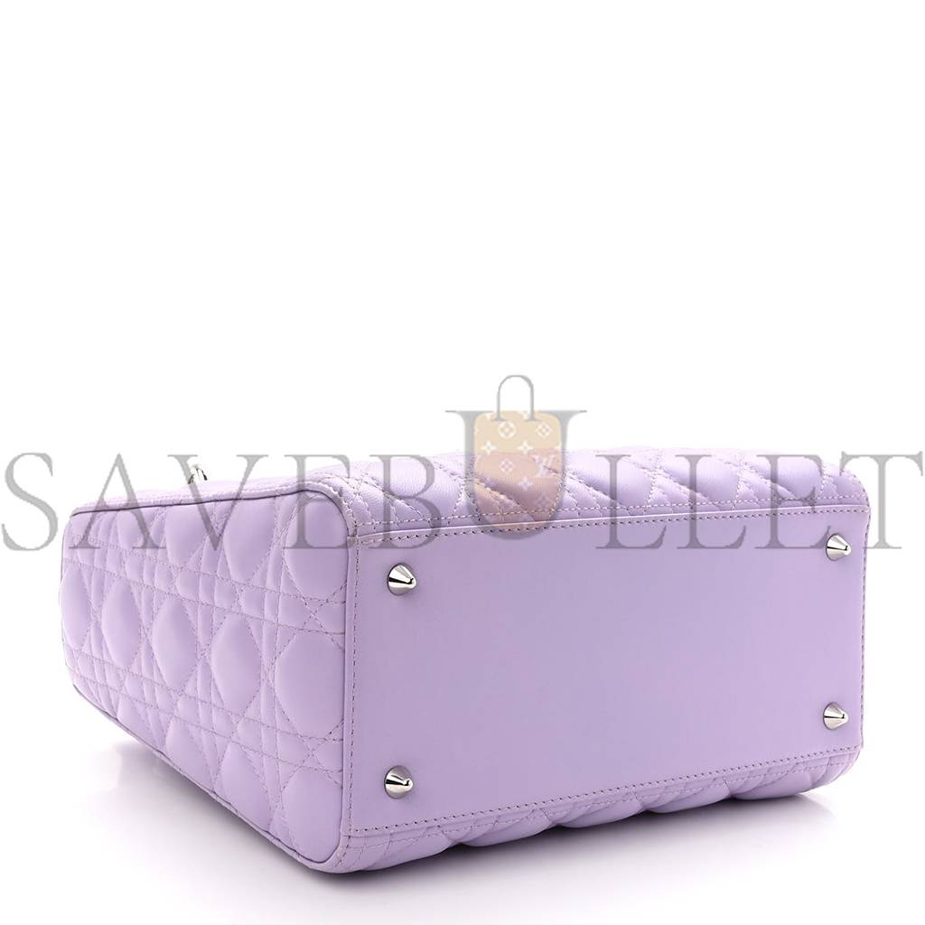 D*or lambskin cannage medium lady D*or purple (24*20*10.8cm)