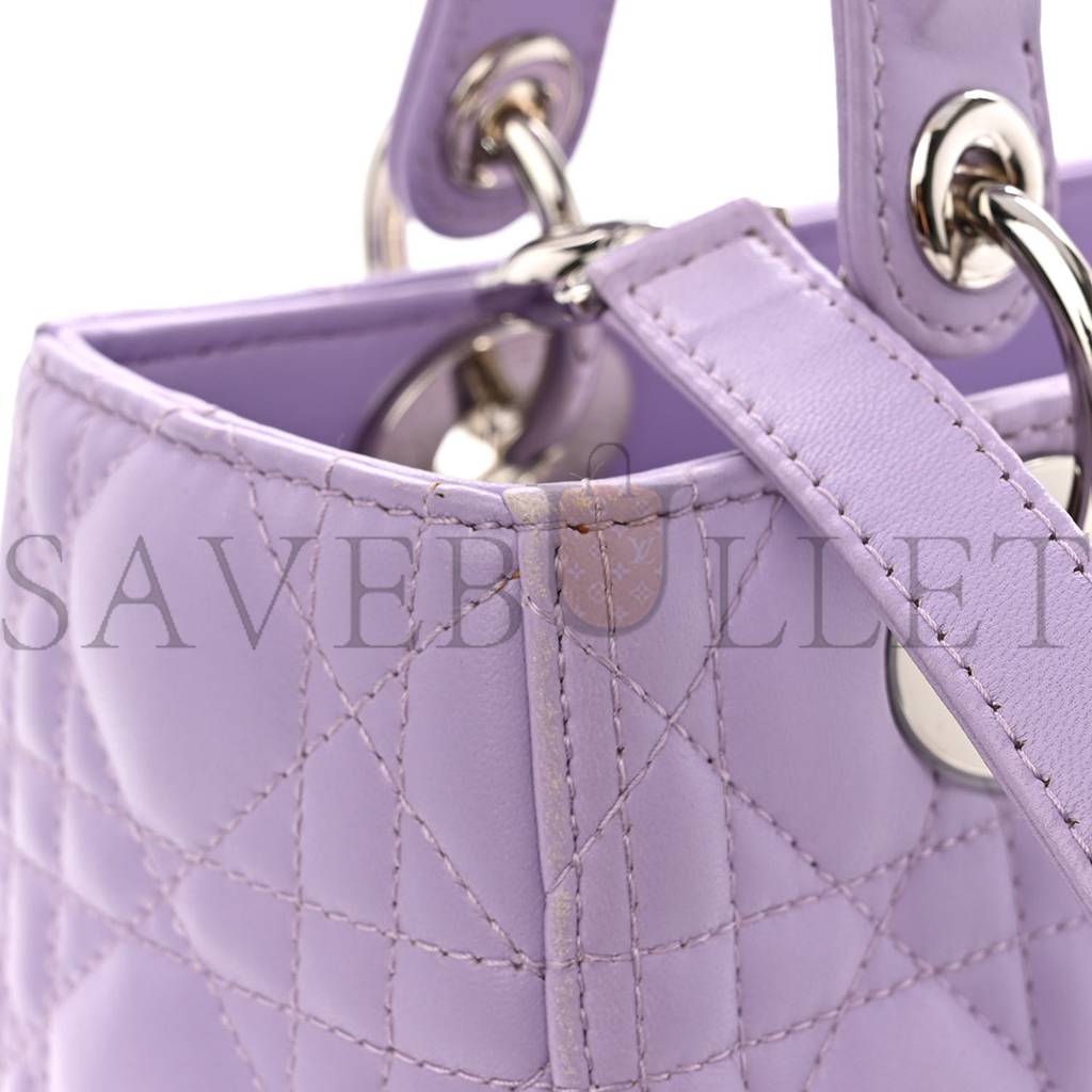 D*or lambskin cannage medium lady D*or purple (24*20*10.8cm)