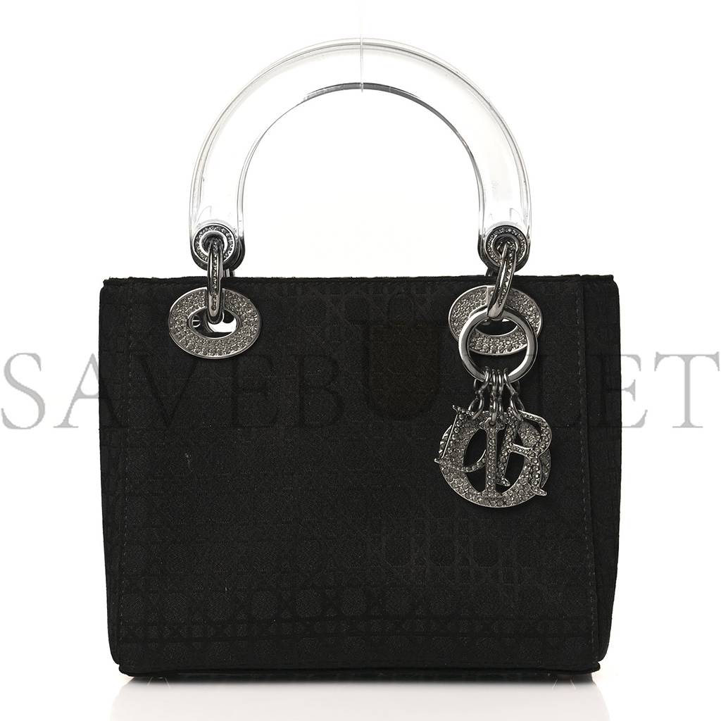 D*or canvas swarovski crystal cannage mini lady D*or black (17*14*7cm)