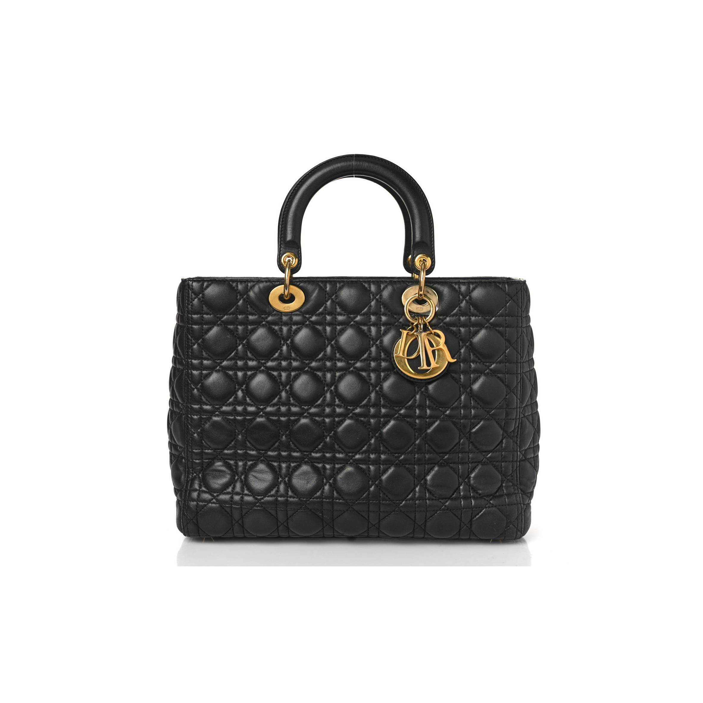 D*or lambskin cannage large lady D*or black (32*25*12.1cm)