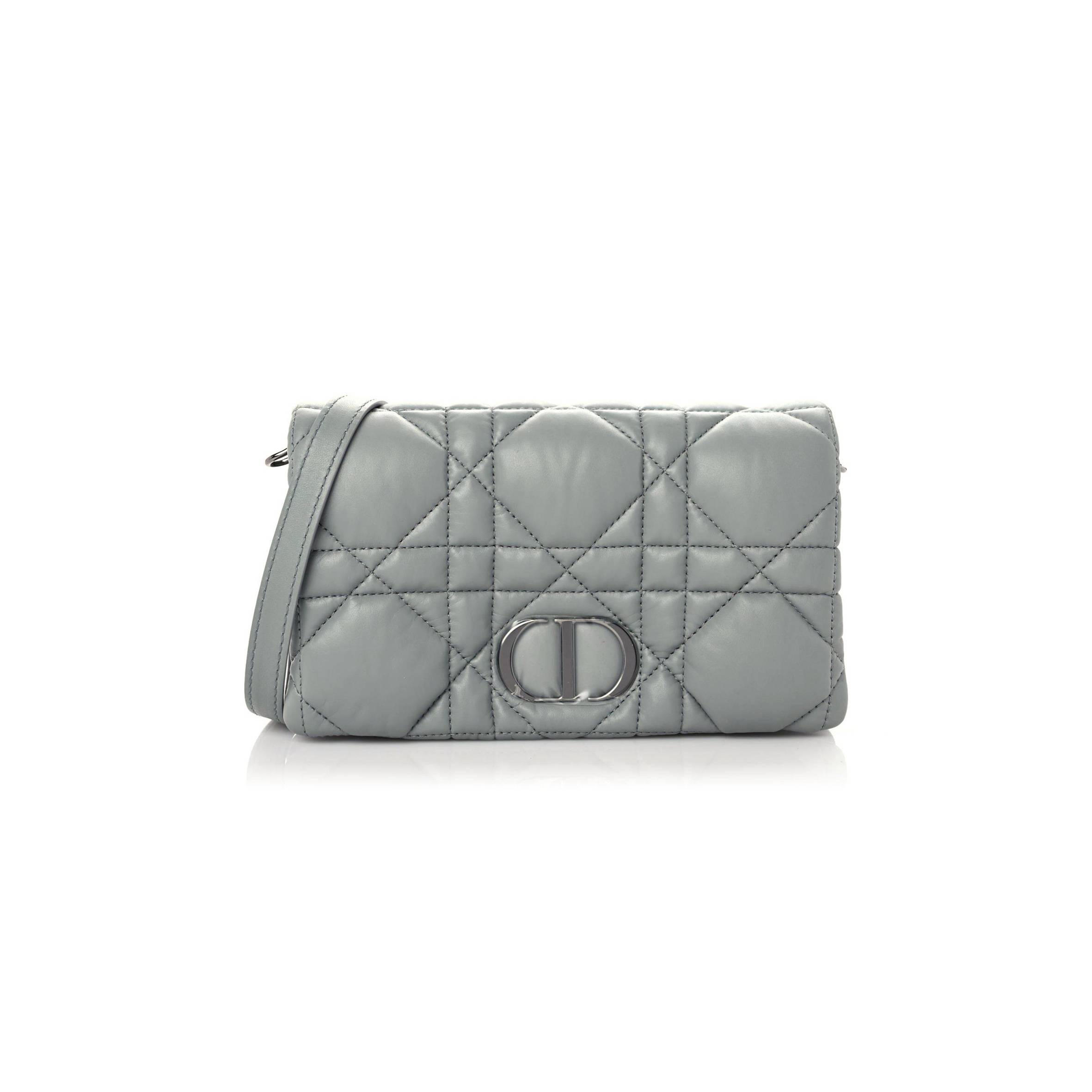 D*or calfskin macrocannage mini caro bag grey (20*12*5.1cm)