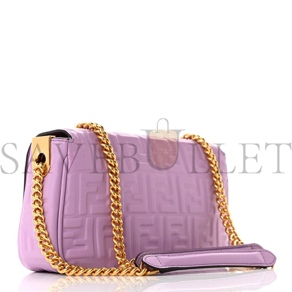 F**di nappa small ff embossed midi chain baguette violetta (23*13*6cm)