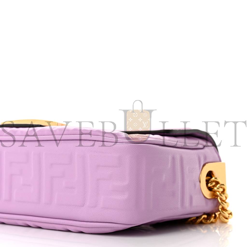 F**di nappa small ff embossed midi chain baguette violetta (23*13*6cm)