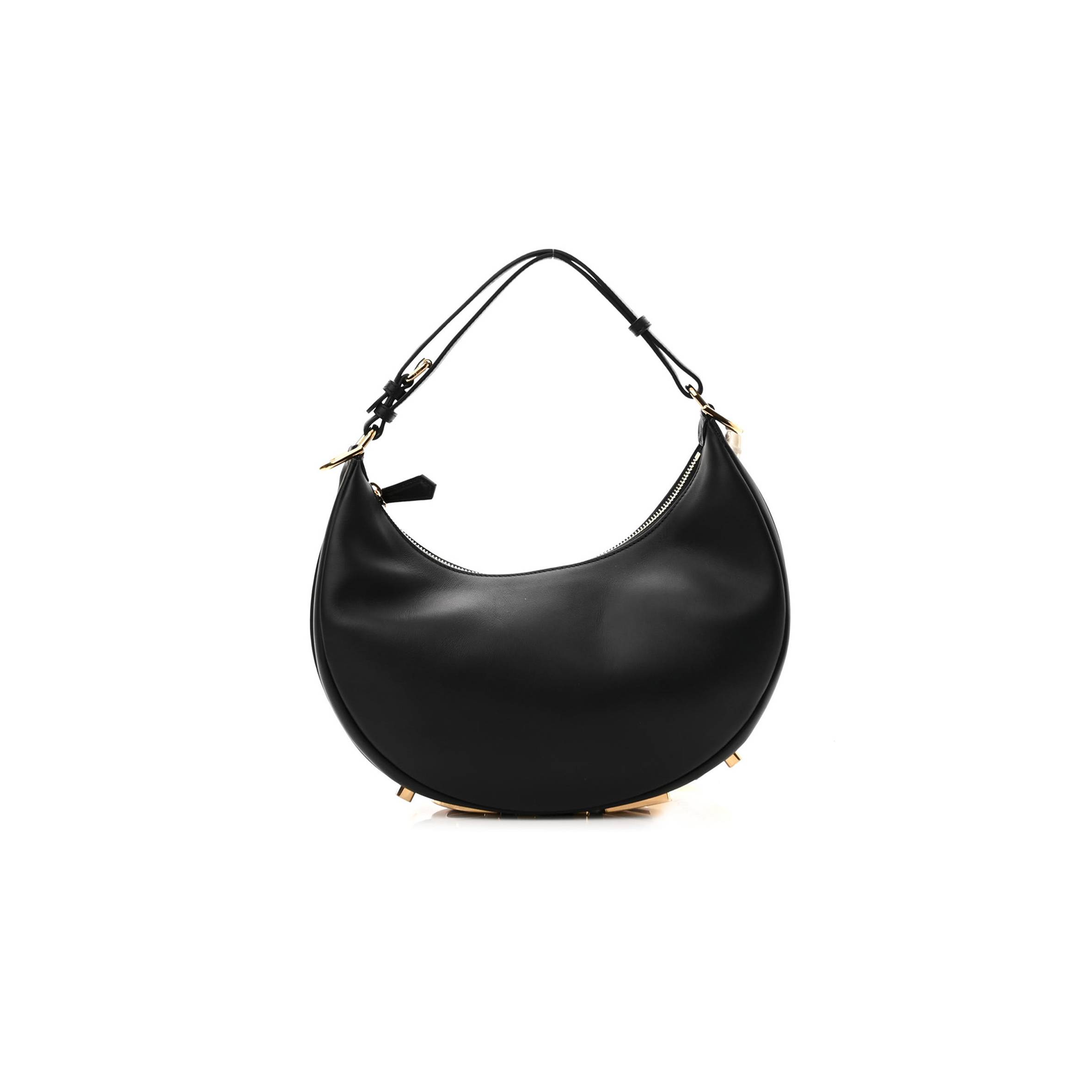 F**di vitello grace matte small F**digraphy hobo bag black (25*24*9cm)