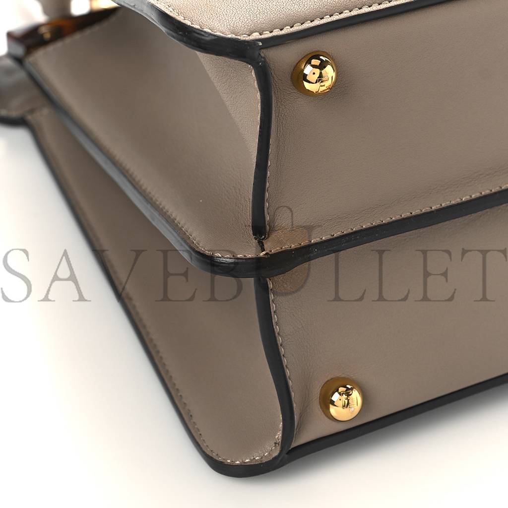 F**di vitello seta shiny nappa plexiglass medium peekaboo i see u satchel tortora (33*25*12cm)